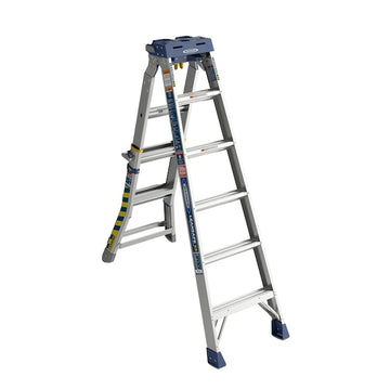 Werner LEANSAFE X5 Aluminum 14-ft Reach Type 1A- 300 lbs. Capacity Multi-Position Ladder